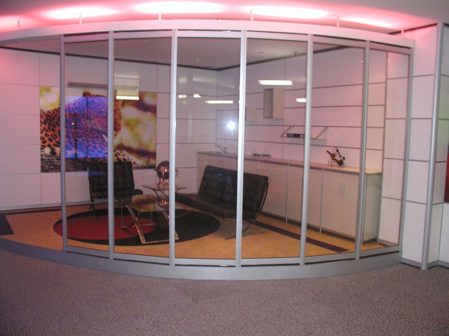 High wall glass case